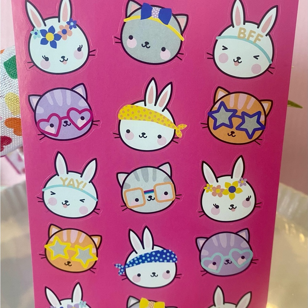 10/$10 Cute Bunny and Cat Stickers